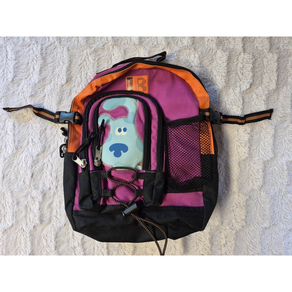 Vintage 2002 Blues Clues Kids Small Backpack Viacom Y2K Pink/Orange/Black